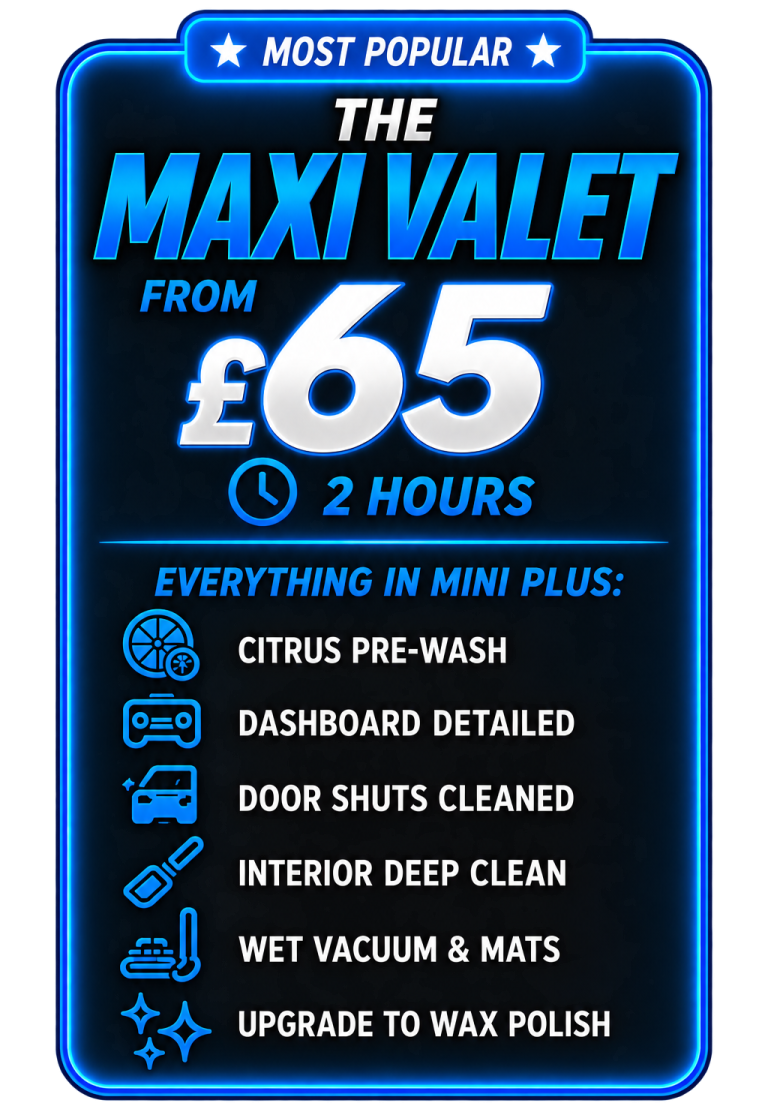 Maxi car valet and interior detailing service in Newcastle upon Tyne from £65