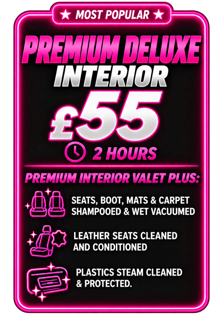 Premium Deluxe Interior Valet £55 Newcastle – HSDetailing