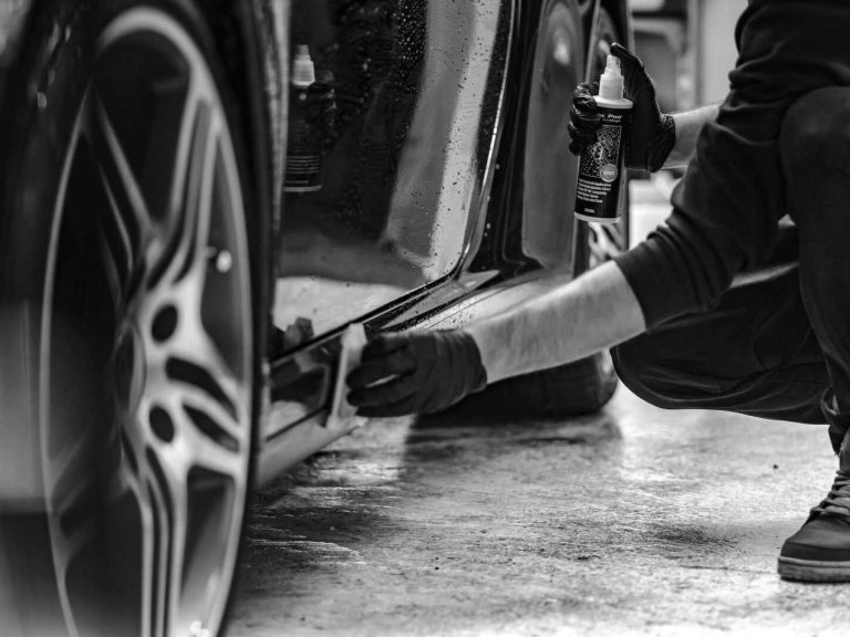 Professional wheel cleaning during mobile car valet in Newcastle